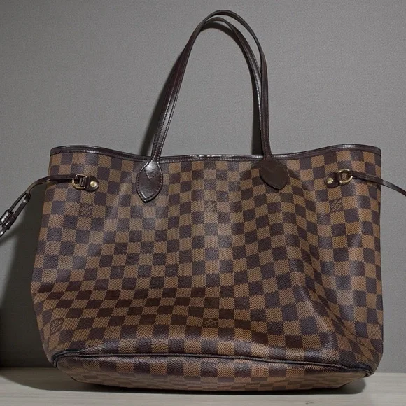 Louis Vuitton Neverfull MM – Damier Ebene Brown Checkered Tote Bag - Picture 5 of 5